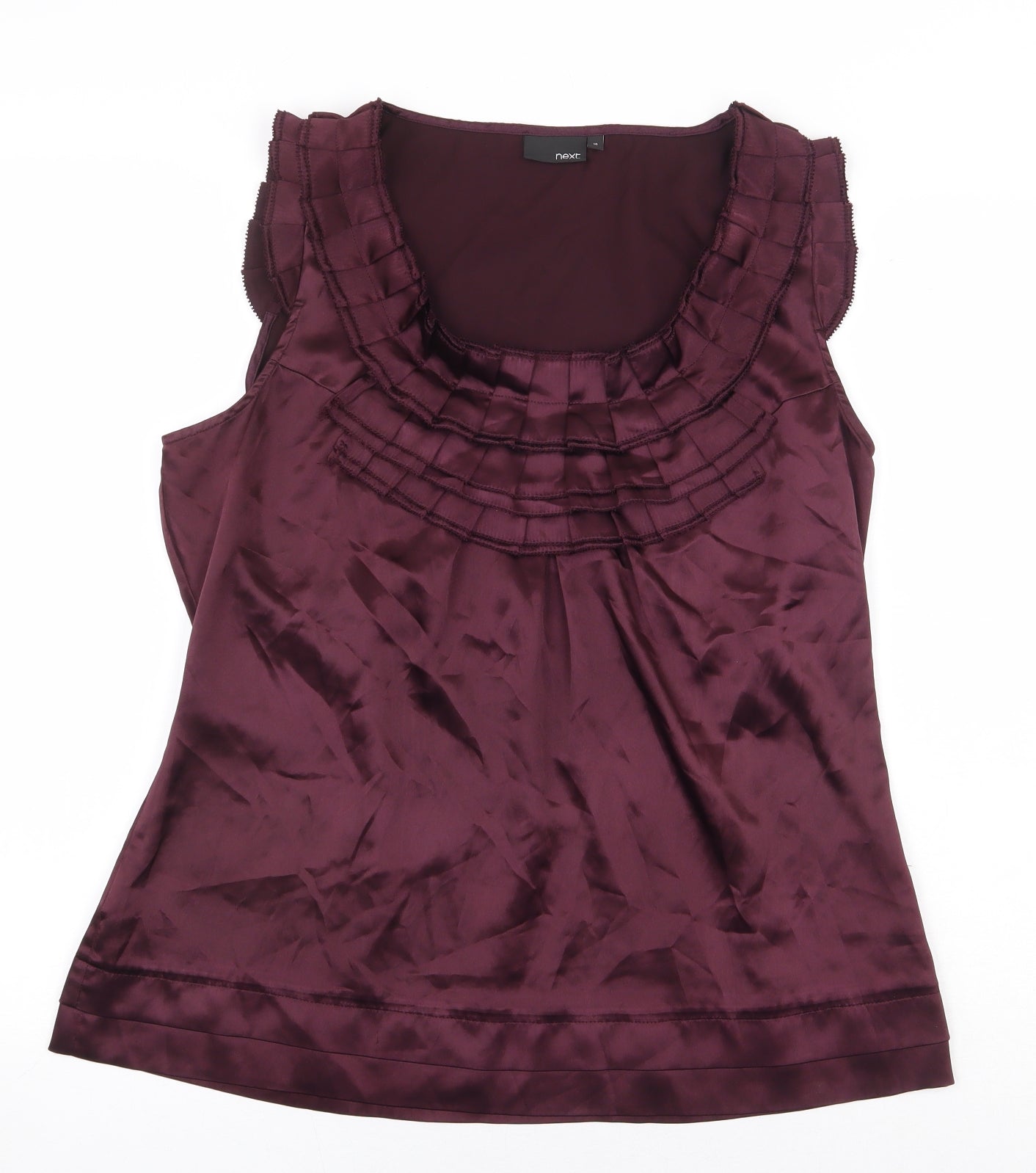NEXT Womens Purple Polyester Basic Blouse Size 16 Scoop Neck