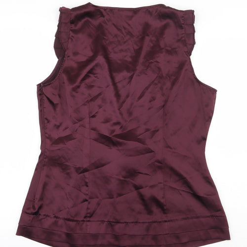 NEXT Womens Purple Polyester Basic Blouse Size 16 Scoop Neck