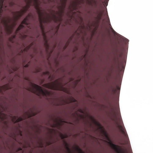 NEXT Womens Purple Polyester Basic Blouse Size 16 Scoop Neck