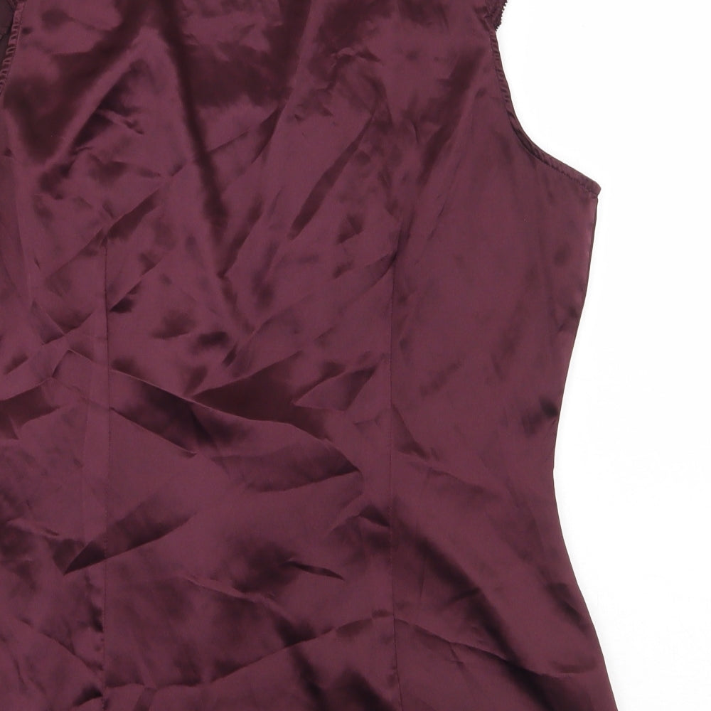 NEXT Womens Purple Polyester Basic Blouse Size 16 Scoop Neck