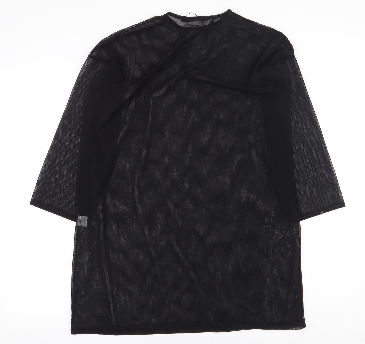 I SAW IT FIRST Womens Black Polyester T-Shirt Dress Size 12 Round Neck Pullover