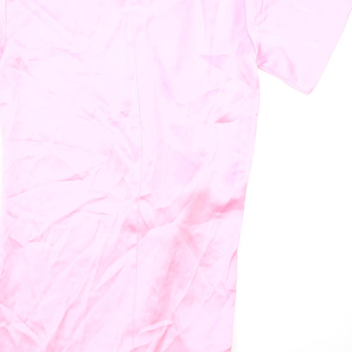 Zara Womens Pink Polyester T-Shirt Dress Size XS Round Neck Pullover