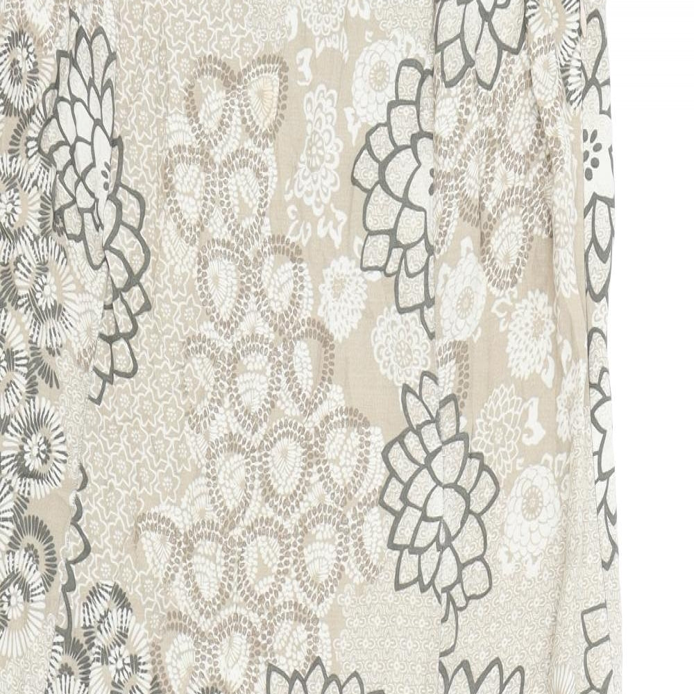 Marks and Spencer Womens Brown Floral Polyester Tank Dress One Size V-Neck Zip