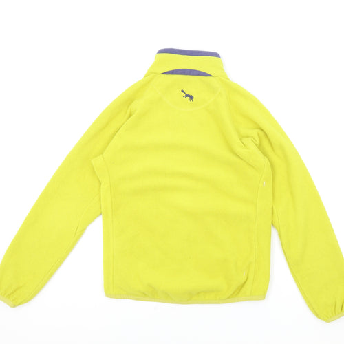 Outdoor Scene Womens Yellow High Neck Polyester Full Zip Jumper Size 12