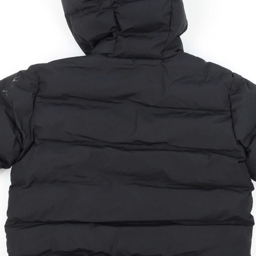 Zara Womens Black Puffer Jacket Coat Size 6 Zip