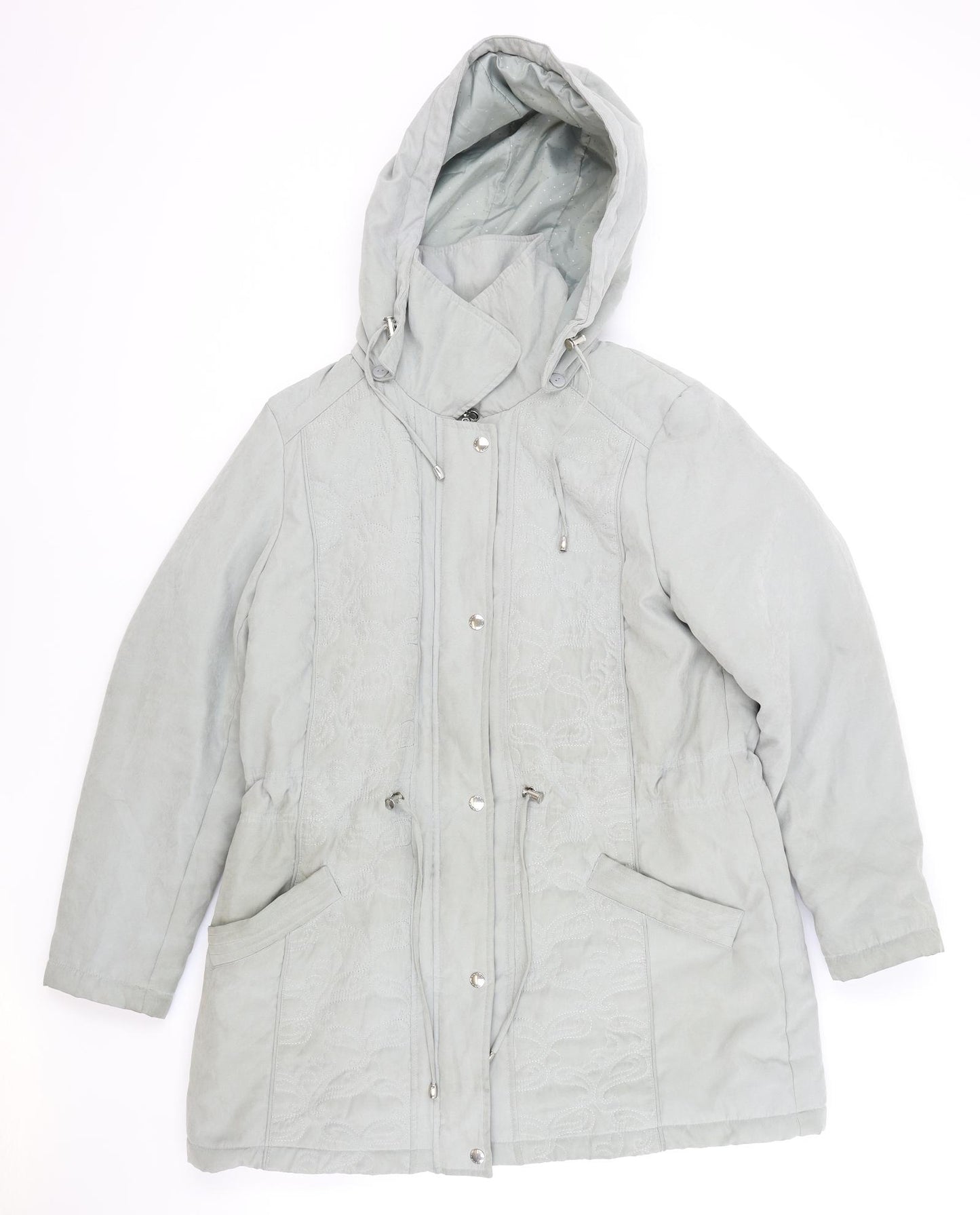 Bonmarche Womens Green Parka Coat Size 16 Zip