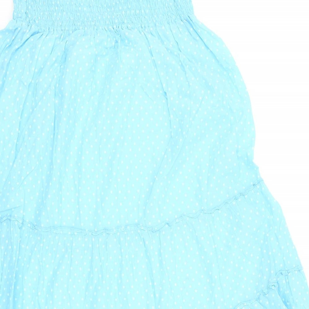 Marks and Spencer Womens Blue Polka Dot Viscose Maxi One Size Halter Pullover