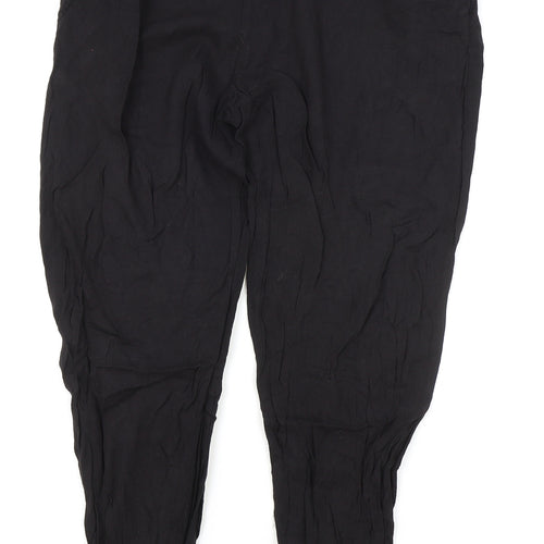 New Look Womens Black Polyester Bloomer Trousers Size 12 L25 in Regular Drawstring