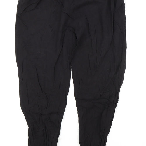 New Look Womens Black Polyester Bloomer Trousers Size 12 L25 in Regular Drawstring
