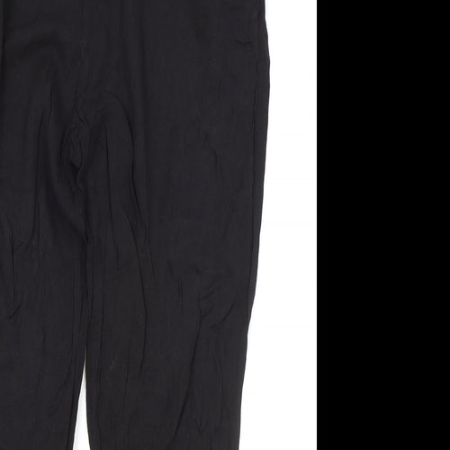 New Look Womens Black Polyester Bloomer Trousers Size 12 L25 in Regular Drawstring