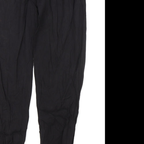 New Look Womens Black Polyester Bloomer Trousers Size 12 L25 in Regular Drawstring