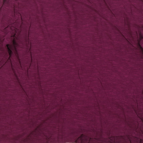 Max Womens Purple Polyester Basic T-Shirt Size 16 Round Neck