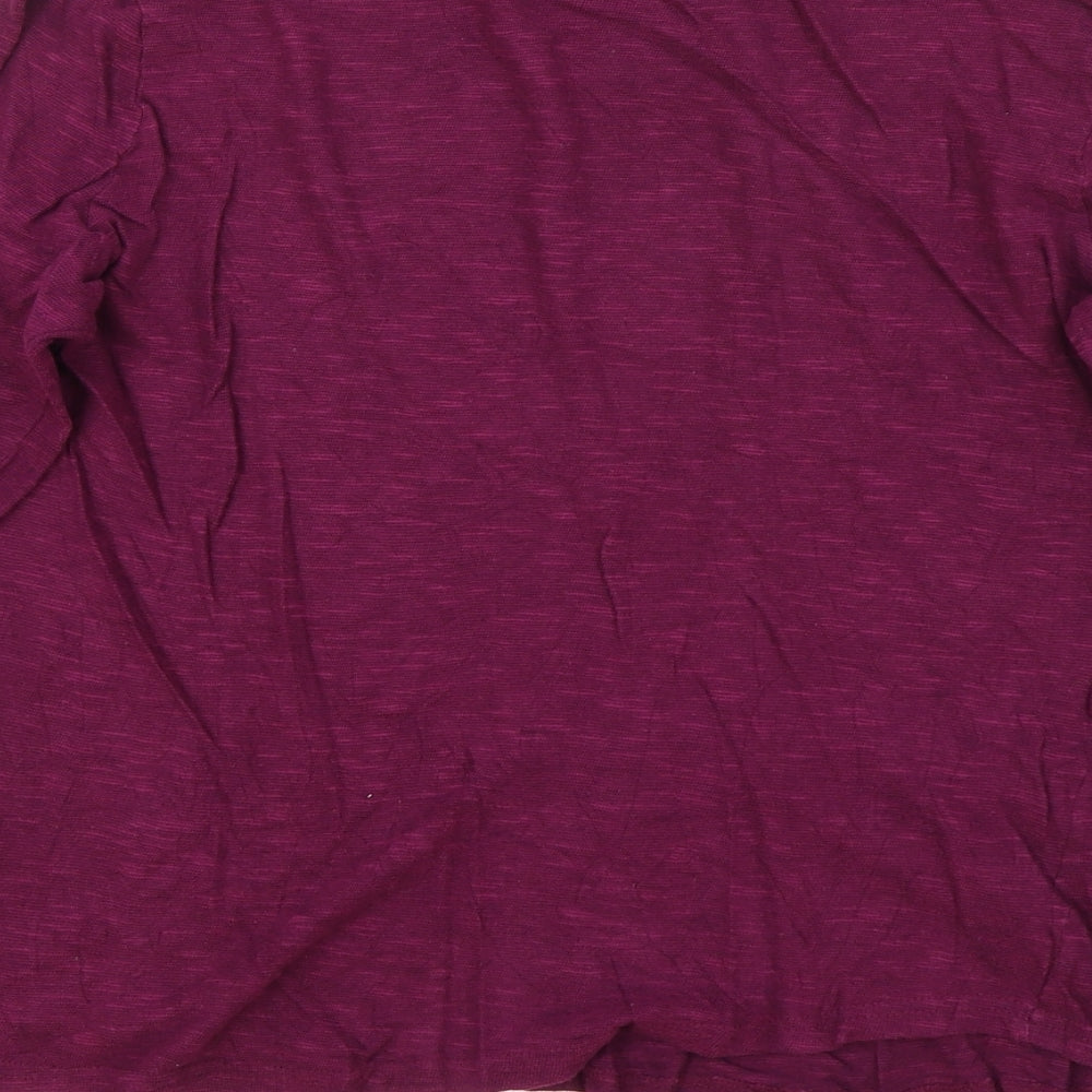 Max Womens Purple Polyester Basic T-Shirt Size 16 Round Neck