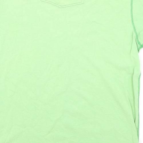 Fat Face Mens Green Cotton T-Shirt Size M Round Neck