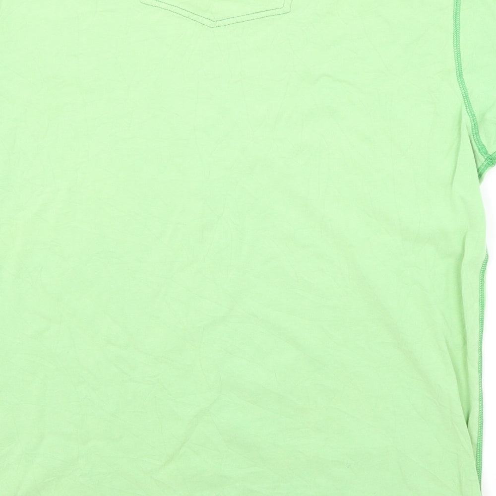 Fat Face Mens Green Cotton T-Shirt Size M Round Neck