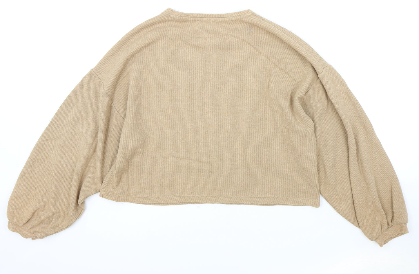 New Look Womens Beige Round Neck Cotton Pullover Jumper Size M