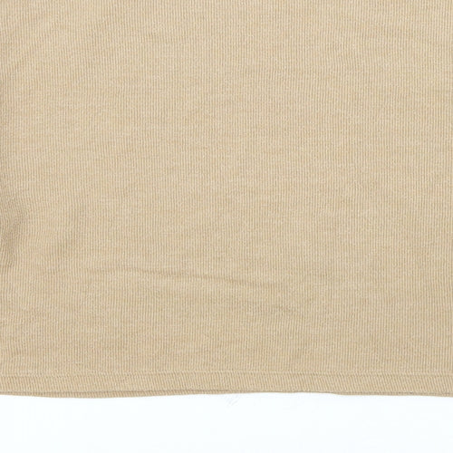 New Look Womens Beige Round Neck Cotton Pullover Jumper Size M