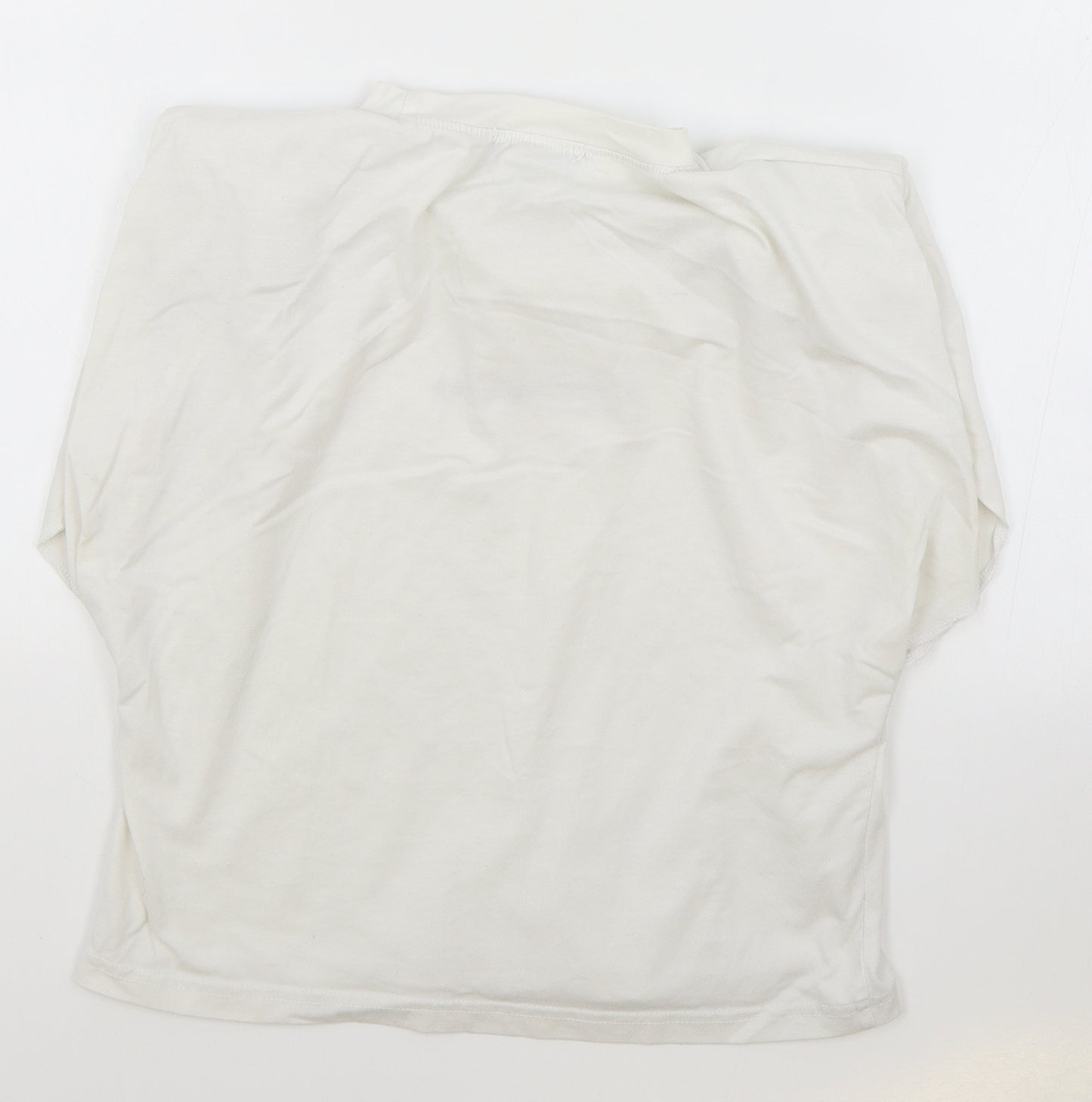 Missguided Womens White Cotton Basic T-Shirt Size 4 Round Neck - Sporting Club