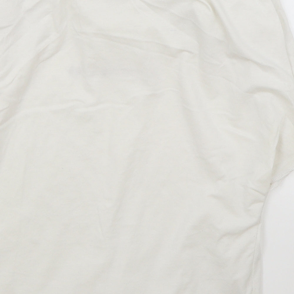 Missguided Womens White Cotton Basic T-Shirt Size 4 Round Neck - Sporting Club