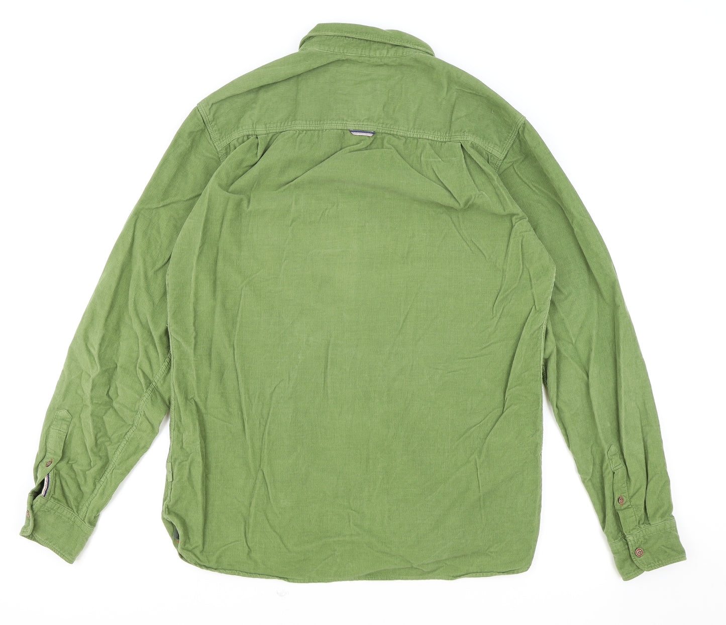 White Stuff Mens Green Cotton Button-Up Size M Collared Button