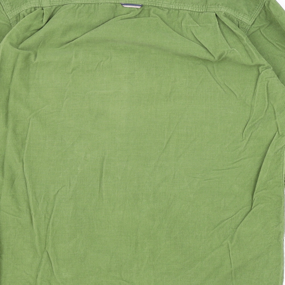 White Stuff Mens Green Cotton Button-Up Size M Collared Button