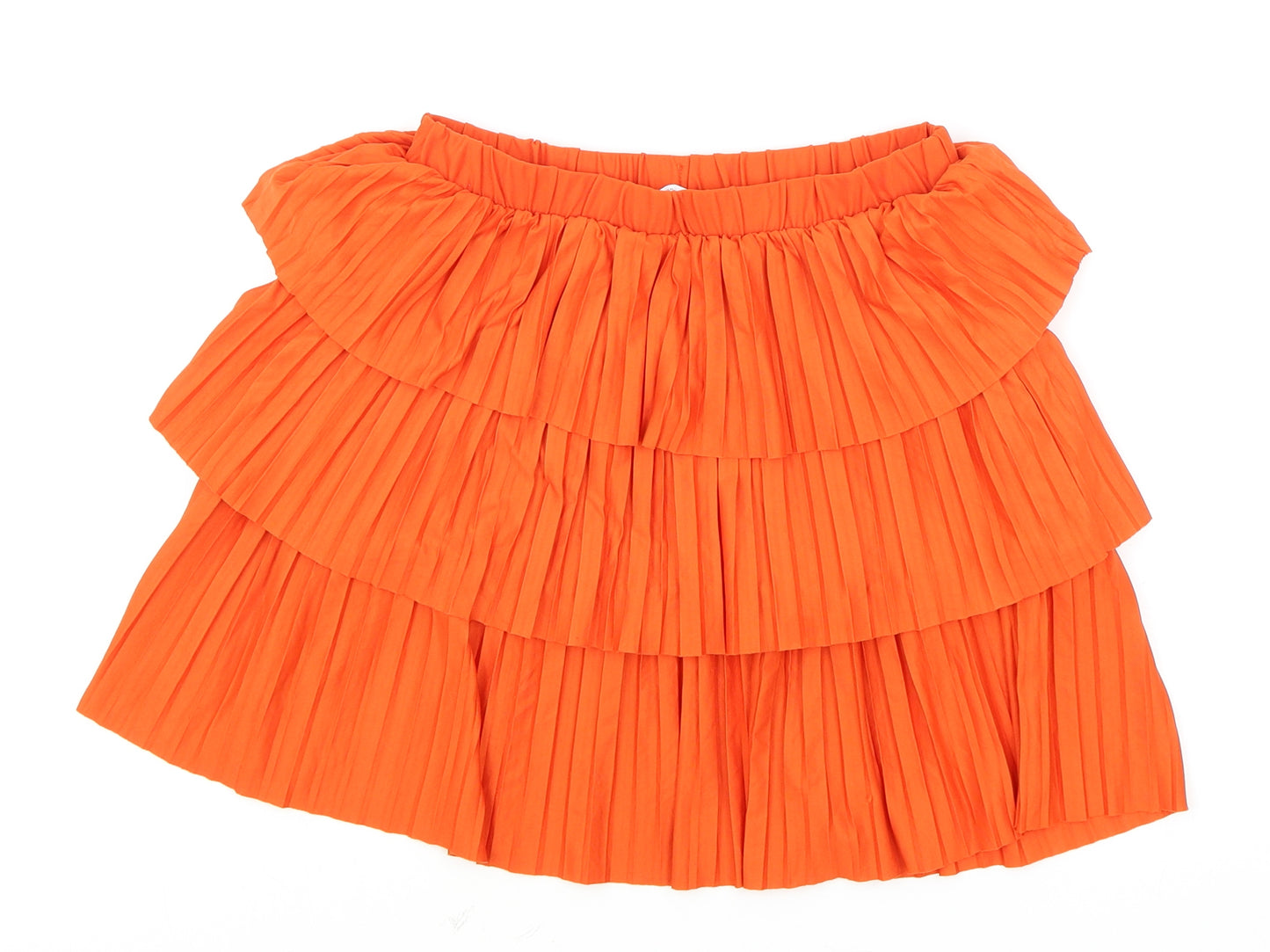 Zara Womens Orange Polyester Skater Skirt Size 6