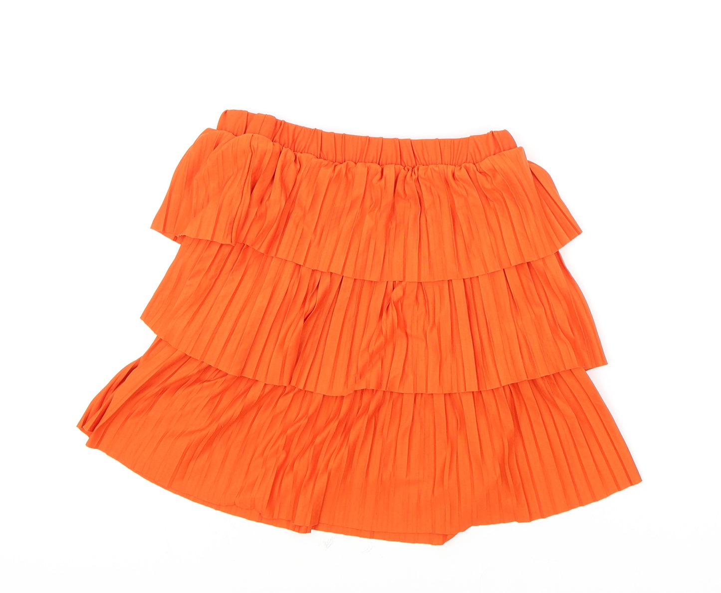 Zara Womens Orange Polyester Skater Skirt Size 6