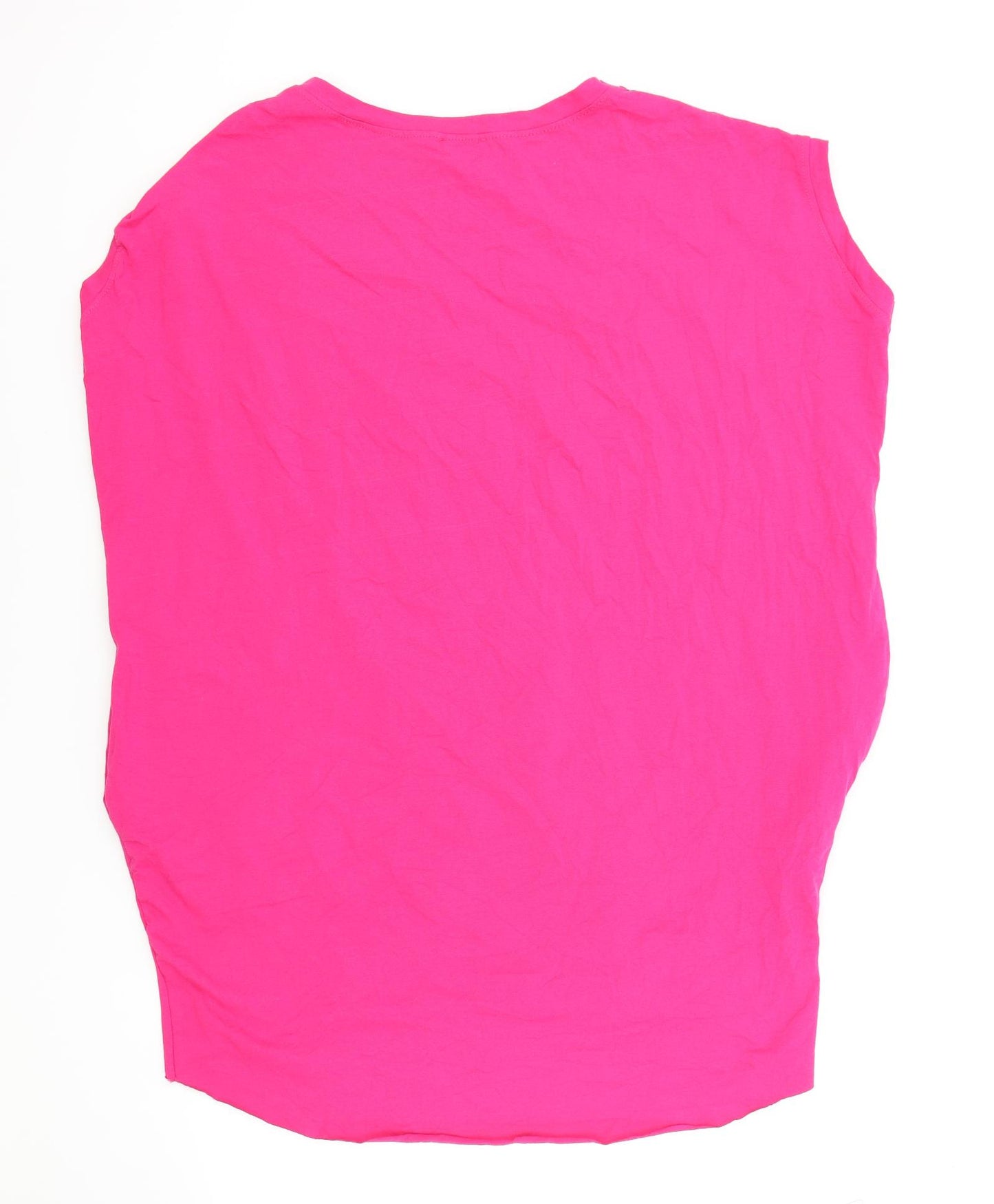 Roman Womens Pink Cotton Basic T-Shirt One Size Round Neck - Mandala Heart
