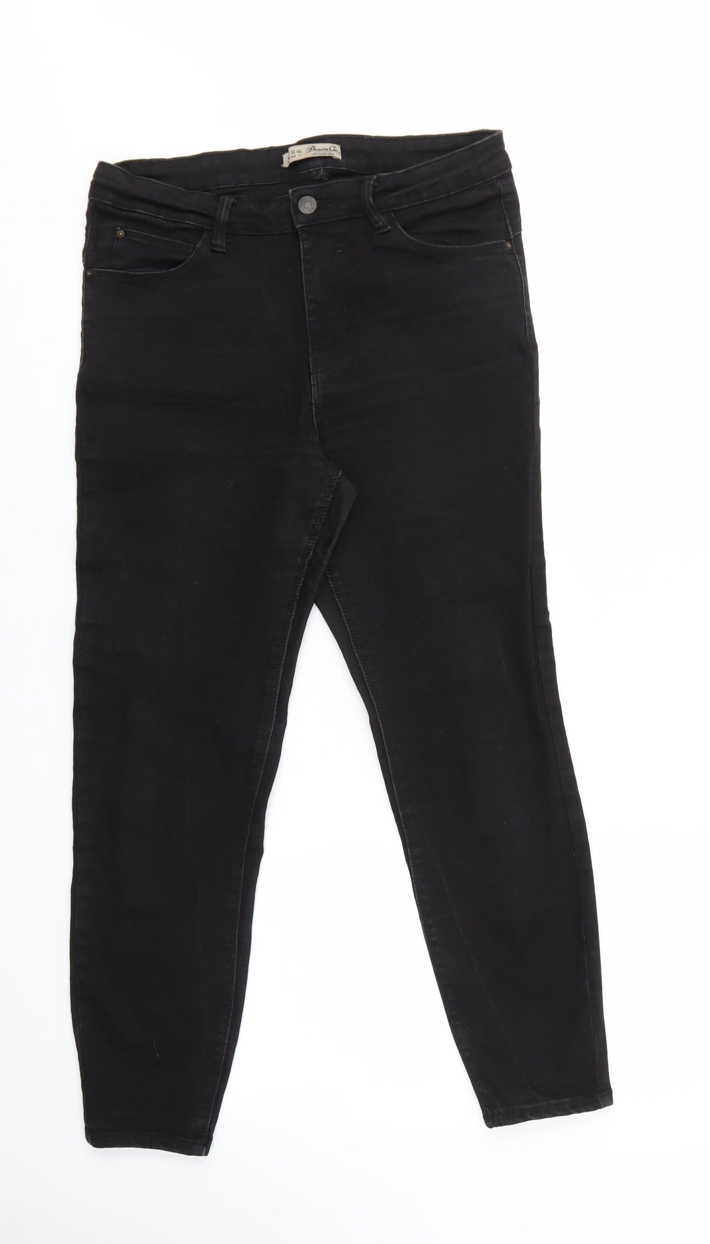 Primark Womens Black Cotton Skinny Jeans Size 14 L25.5 in Regular Zip