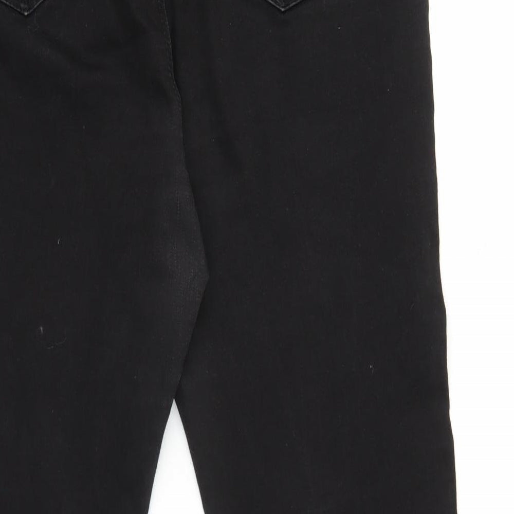 Primark Womens Black Cotton Skinny Jeans Size 14 L25.5 in Regular Zip