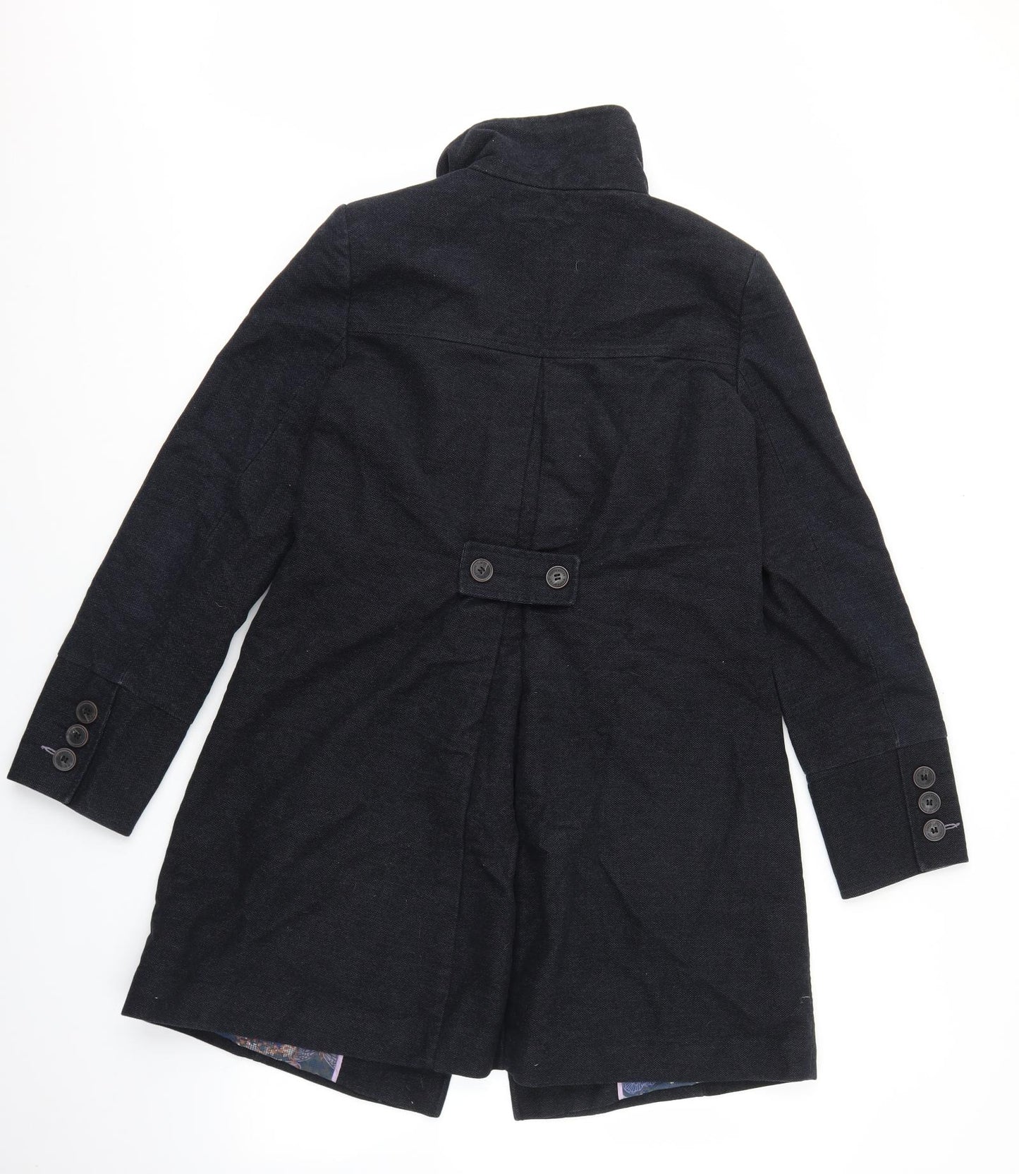 White Stuff Womens Blue Overcoat Coat Size 10 Button