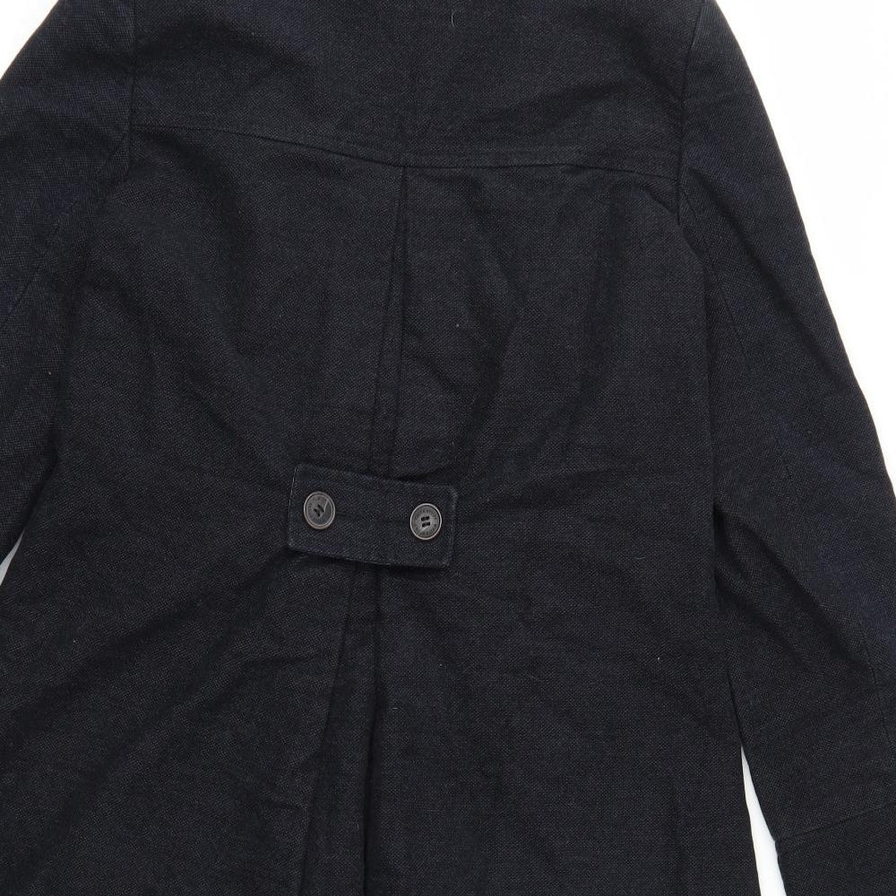 White Stuff Womens Blue Overcoat Coat Size 10 Button