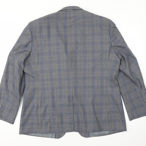 British Tailor Mens Grey Plaid Polyester Jacket Suit Jacket Size S