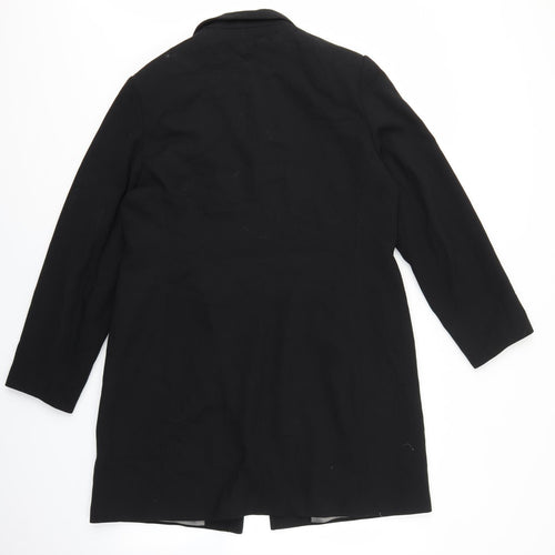 NEXT Womens Black Overcoat Coat Size 16 Button