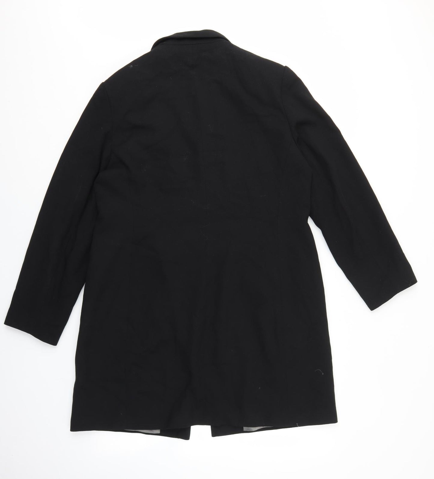 NEXT Womens Black Overcoat Coat Size 16 Button