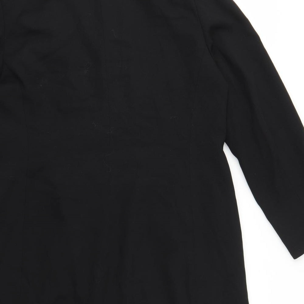 NEXT Womens Black Overcoat Coat Size 16 Button