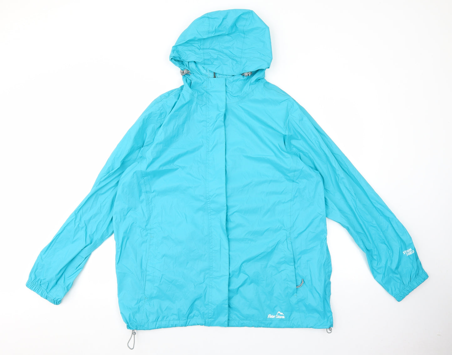 Peter Storm Womens Blue Quilted Coat Size 18 Zip