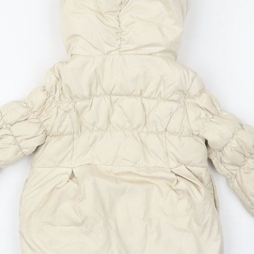 Gap Girls Ivory Puffer Jacket Coat Size 2 Years Zip