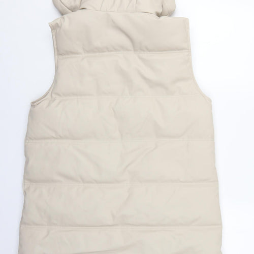 Zara Womens Beige Gilet Coat Size S Zip - Snap Buttons