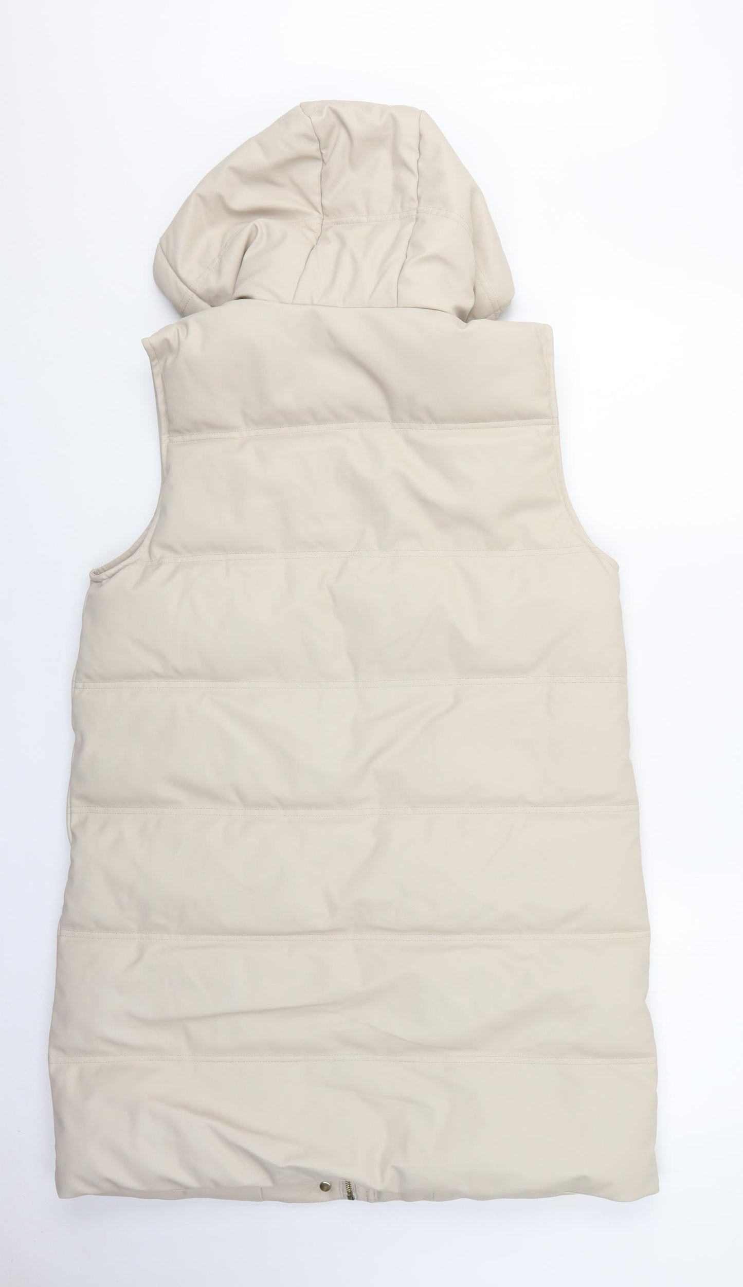 Zara Womens Beige Gilet Coat Size S Zip - Snap Buttons