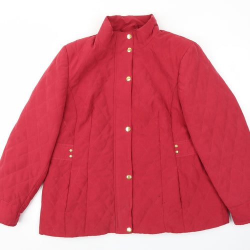 Isle Womens Red Military Jacket Coat Size 16 Zip