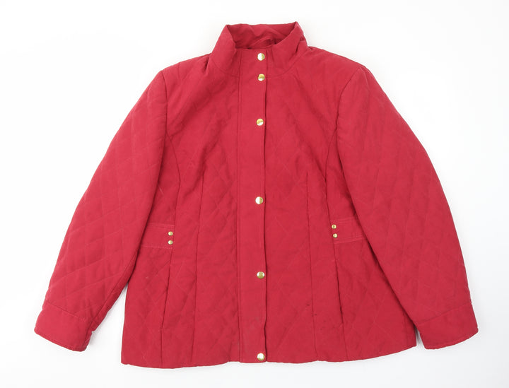 Isle Womens Red Military Jacket Coat Size 16 Zip
