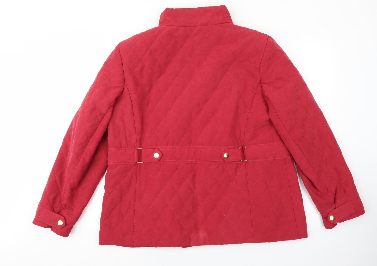 Isle Womens Red Military Jacket Coat Size 16 Zip