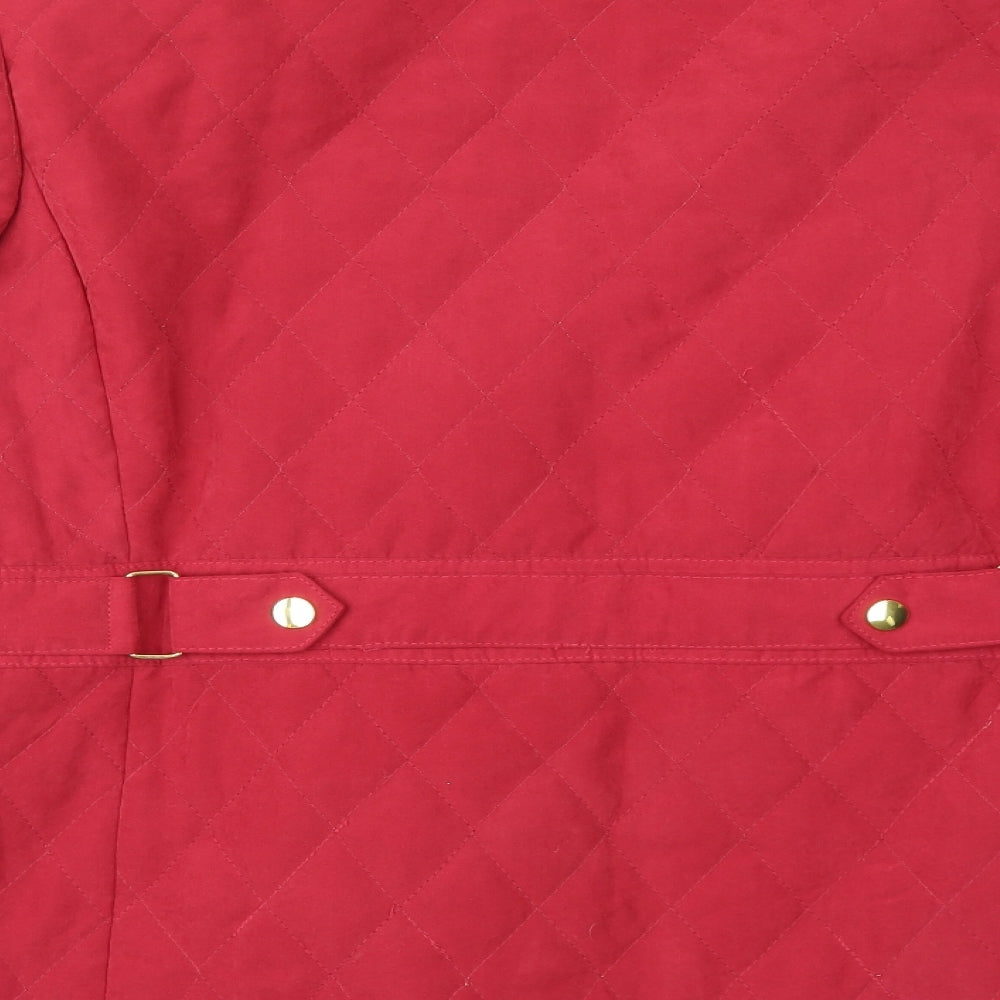 Isle Womens Red Military Jacket Coat Size 16 Zip
