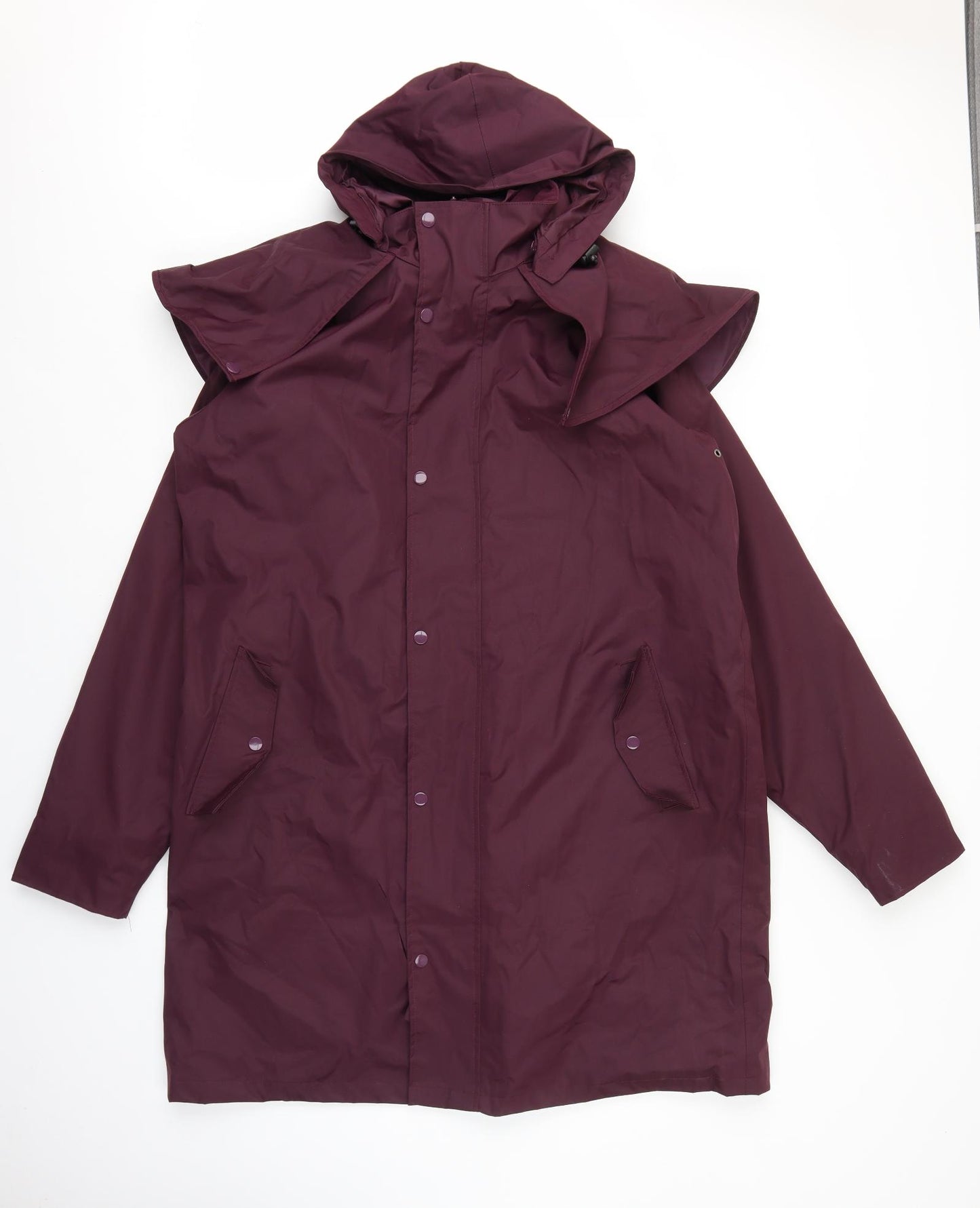 Cotton Traders Womens Purple Rain Coat Coat Size L Zip