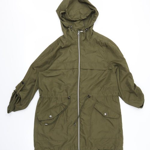 Primark Womens Green Parka Coat Size XS Zip