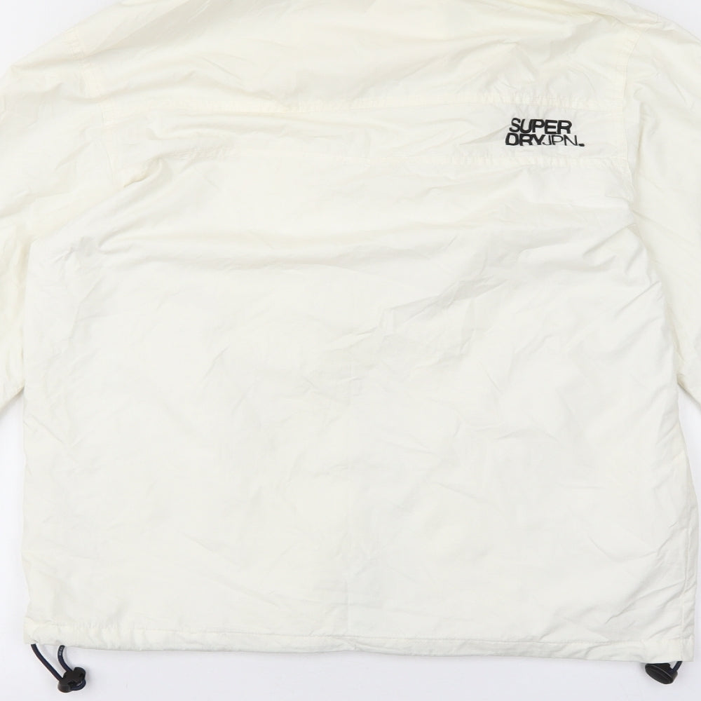 Superdry Mens White Jacket Coat Size M Zip