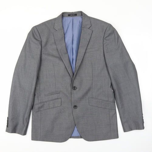 Cedar Wood State Mens Grey Polyester Jacket Suit Jacket Size S