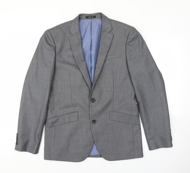 Cedar Wood State Mens Grey Polyester Jacket Suit Jacket Size S
