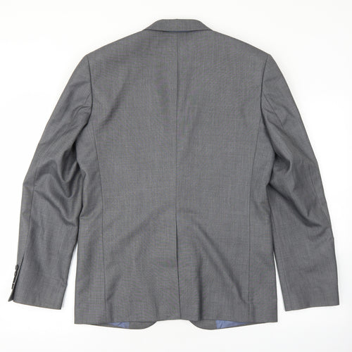 Cedar Wood State Mens Grey Polyester Jacket Suit Jacket Size S